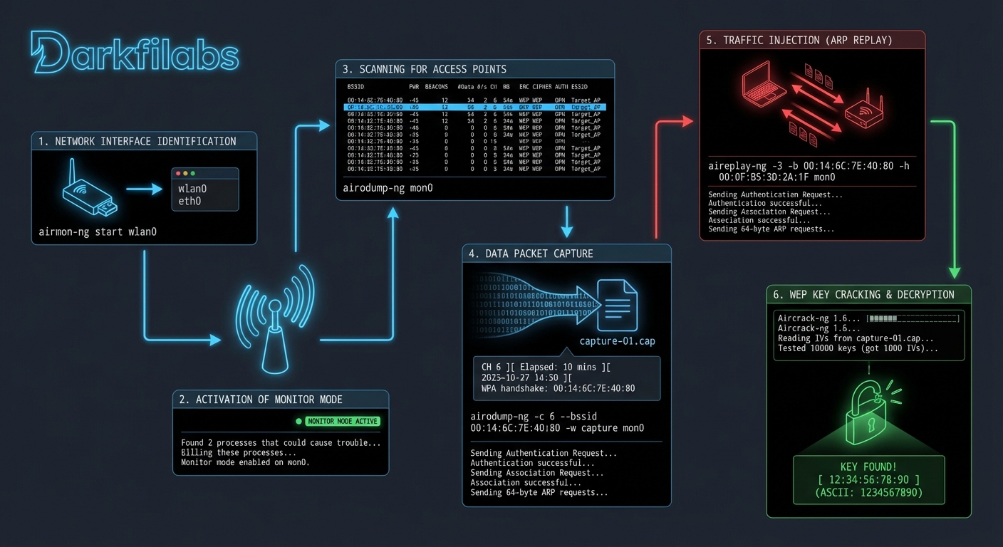 การโจมตี WEP ด้วย Aircrack-ng: คู่มือปฏิบัติการเชิงลึก